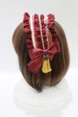 画像2: metamorphose / うたかたの華かぐらヘッドドレスカチューシャ  えんじ H-25-12-10-078-ME-AC-NS-ZH (2)