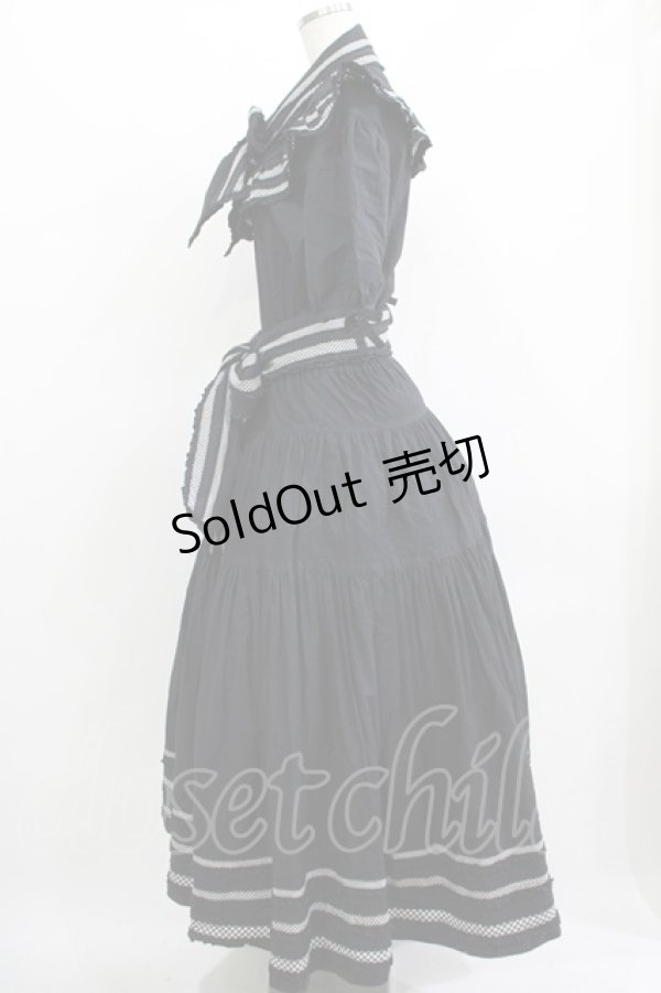 画像2: PINK HOUSE / ギンガムチェックフリルワンピース Free ブラック H-25-12-10-006-LO-OP-NS-ZH (2)