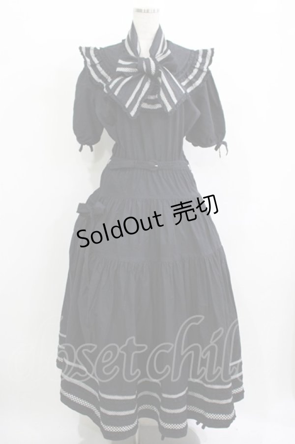 画像4: PINK HOUSE / ギンガムチェックフリルワンピース Free ブラック H-25-12-10-006-LO-OP-NS-ZH (4)