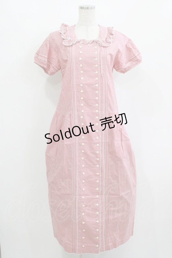 画像5: PINK HOUSE / ギンガムチェックパッチワークワンピース Free レッド H-25-12-10-008-LO-OP-NS-ZH (5)