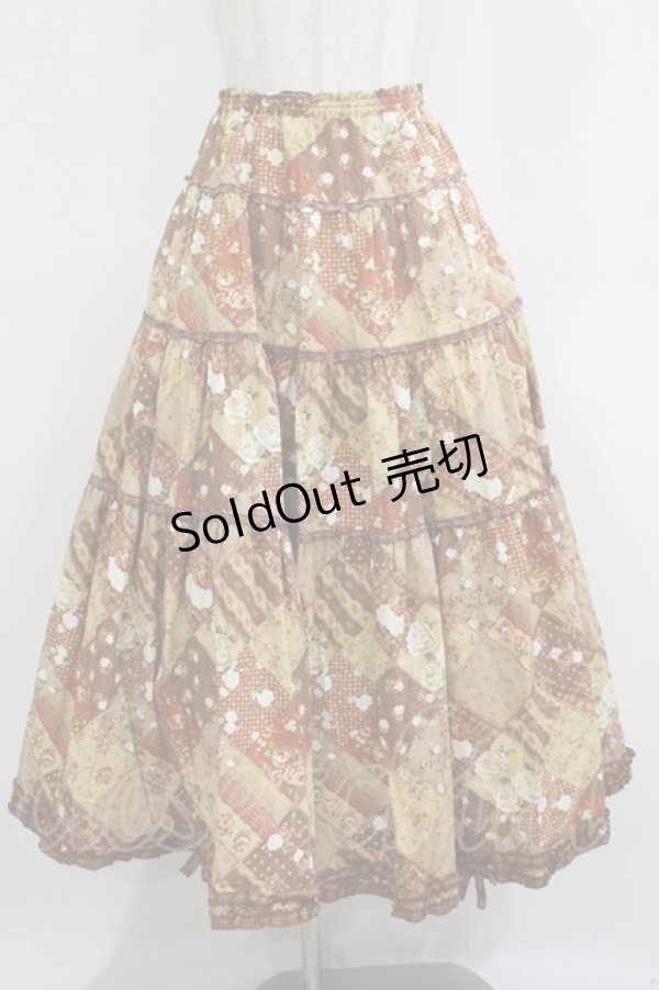 画像1: KANEKO ISAO / 花柄スカート Free ブラウン H-25-12-10-009-EL-SK-NS-ZH (1)