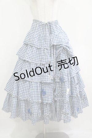 画像: PINK HOUSE / ギンガムリボンフリルスカート Free ブルー H-25-12-10-010-LO-SK-NS-ZH
