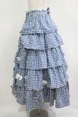 画像2: PINK HOUSE / ギンガムリボンフリルスカート Free ブルー H-25-12-10-010-LO-SK-NS-ZH (2)