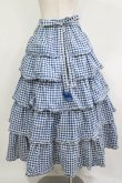 画像3: PINK HOUSE / ギンガムリボンフリルスカート Free ブルー H-25-12-10-010-LO-SK-NS-ZH (3)