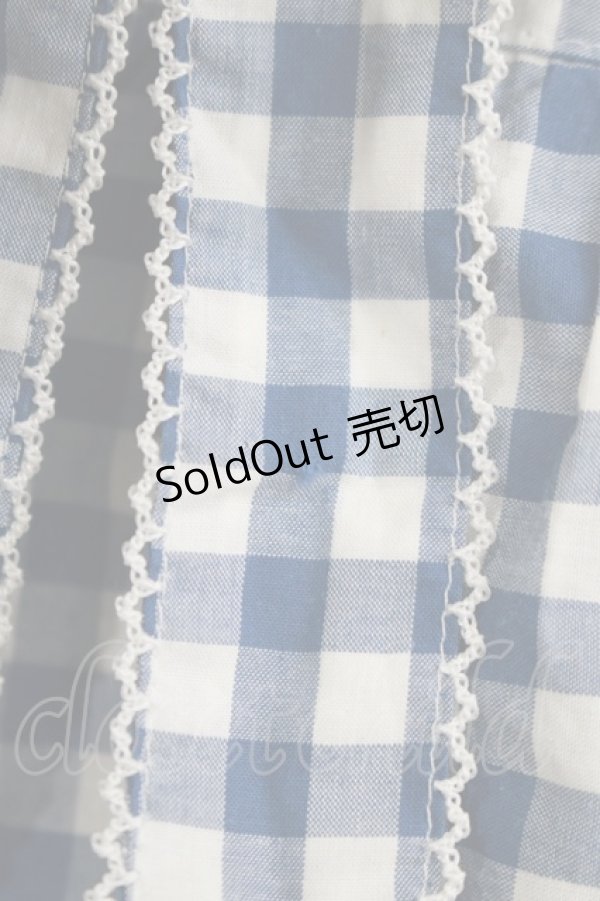 画像4: PINK HOUSE / ギンガムリボンフリルスカート Free ブルー H-25-12-10-010-LO-SK-NS-ZH (4)