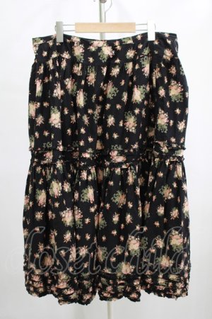 画像: PINK HOUSE / 花柄スカート Free ブラック H-25-12-10-011-LO-SK-NS-ZH