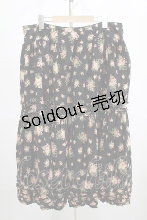 画像: PINK HOUSE / 花柄スカート Free ブラック H-25-12-10-011-LO-SK-NS-ZH