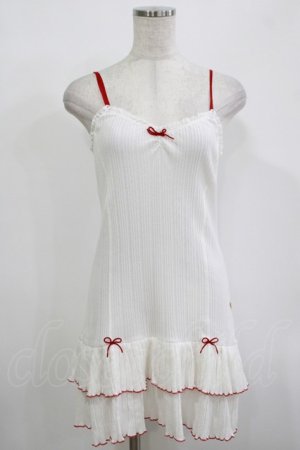 画像: Katie / UNDER PRETTIES frill camisole one-piece  オフ×レッド H-25-12-11-026-LO-OP-KB-ZH