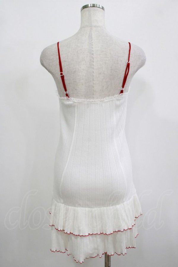 画像3: Katie / UNDER PRETTIES frill camisole one-piece  オフ×レッド H-25-12-11-026-LO-OP-KB-ZH (3)