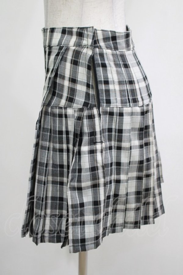 画像2: Candy Stripper / CHECK PLEATS MINI SKIRT S ブラック H-25-12-11-032-PU-SK-KB-ZH (2)