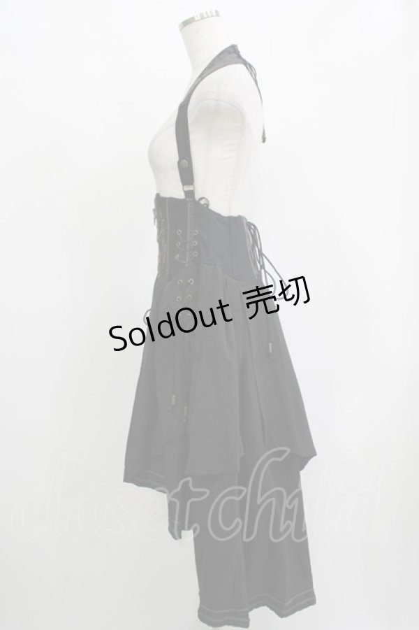 画像2: Ozz oneste / ホルター付薔薇刺繍オーバーコルセット  ブラック H-25-12-11-033-OO-SK-KB-ZH (2)