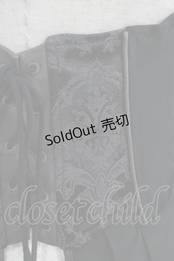 画像4: Ozz oneste / ホルター付薔薇刺繍オーバーコルセット  ブラック H-25-12-11-033-OO-SK-KB-ZH (4)