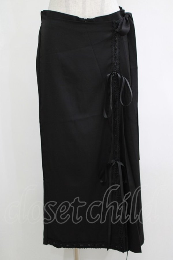 画像1: Triple fortune / ラップフレアパンツ XL ブラック H-25-12-11-034-EL-PA-KB-ZH (1)