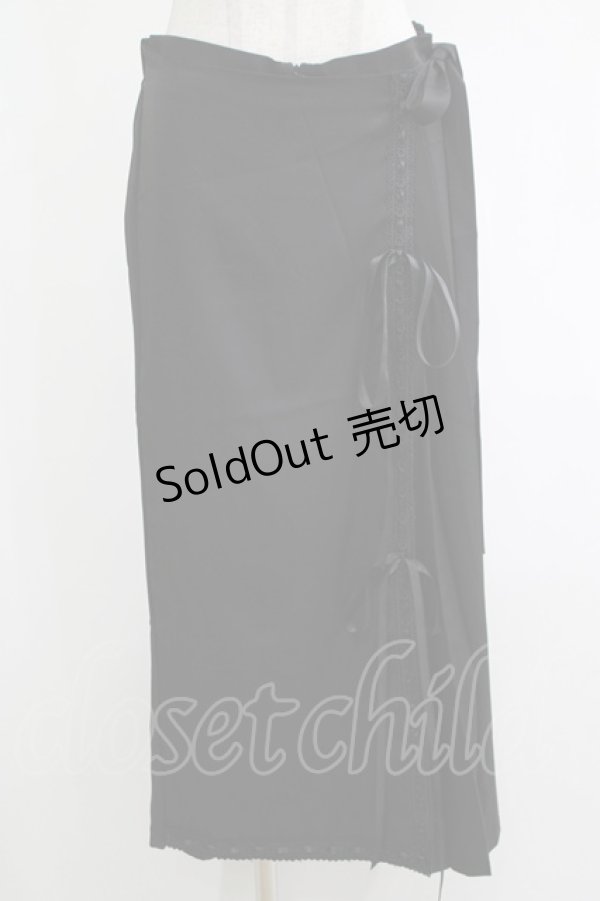 画像1: Triple fortune / ラップフレアパンツ XL ブラック H-25-12-11-034-EL-PA-KB-ZH (1)