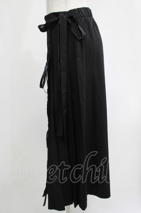 画像2: Triple fortune / ラップフレアパンツ XL ブラック H-25-12-11-034-EL-PA-KB-ZH (2)