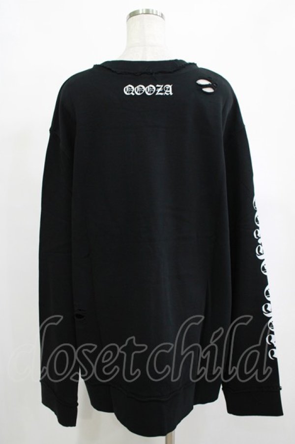 画像3: QOOZA / 東京喰種×QOOZA金木研 ダメージスウェット  ブラック H-25-12-11-042-PU-TO-KB-ZH (3)