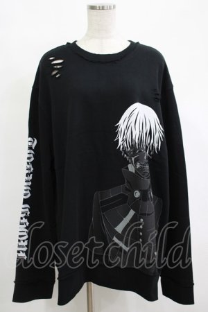 画像: QOOZA / 東京喰種×QOOZA金木研 ダメージスウェット  ブラック H-25-12-11-044-PU-TO-KB-ZH