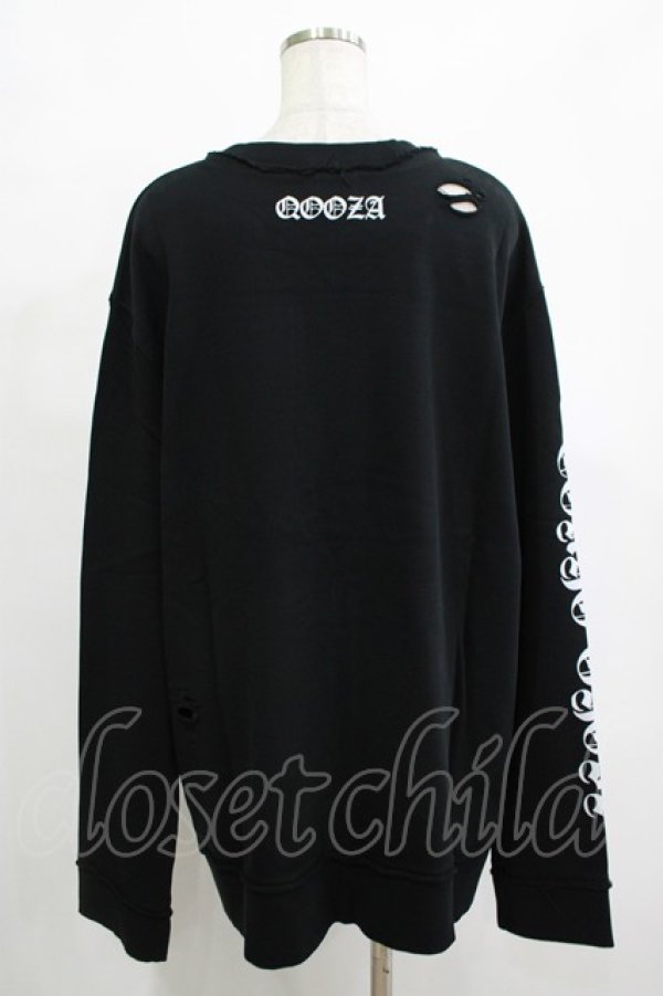 画像3: QOOZA / 東京喰種×QOOZA金木研 ダメージスウェット  ブラック H-25-12-11-044-PU-TO-KB-ZH (3)