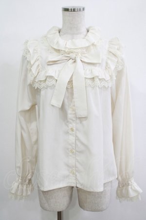 画像: Melody BasKet / フリルレースヨーク切替ブラウス  アイボリー H-25-12-11-050-LO-BL-KB-ZH