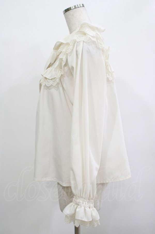 画像2: Melody BasKet / フリルレースヨーク切替ブラウス  アイボリー H-25-12-11-050-LO-BL-KB-ZH (2)