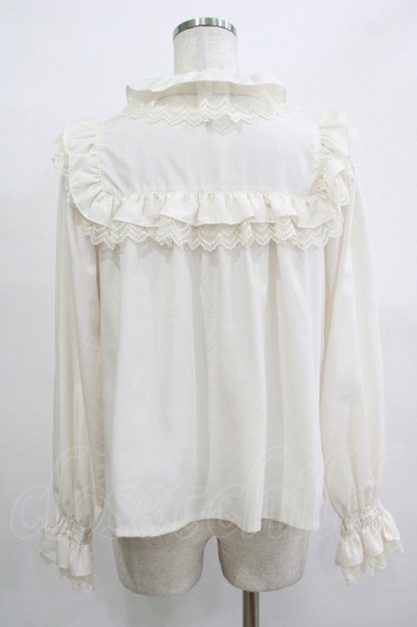 画像3: Melody BasKet / フリルレースヨーク切替ブラウス  アイボリー H-25-12-11-050-LO-BL-KB-ZH (3)