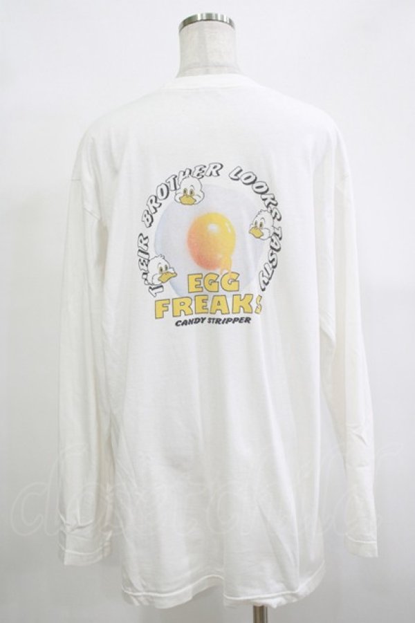 画像3: Candy Stripper / EGG FREAKS L/S Tシャツ  白 H-25-12-11-055-PU-TO-KB-ZH (3)