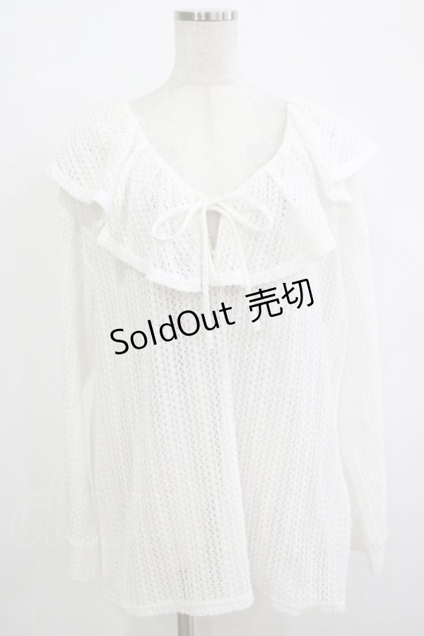 画像1: merry jenny / メッシュニットソーリラクシーチュニック  アイボリー H-25-12-11-062-LO-TO-KB-ZT465 (1)