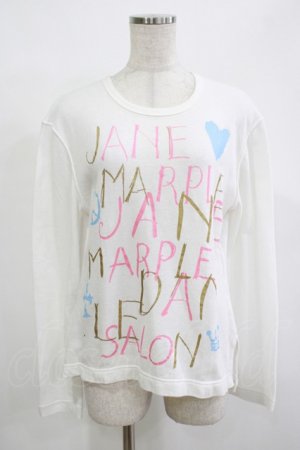 画像: Jane Marple / ロゴプリントのロングスリーブトップス  白 H-25-12-11-065-JM-TO-KB-ZH