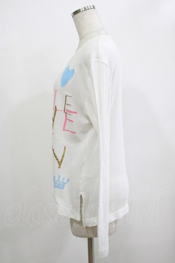 画像2: Jane Marple / ロゴプリントのロングスリーブトップス  白 H-25-12-11-065-JM-TO-KB-ZH (2)