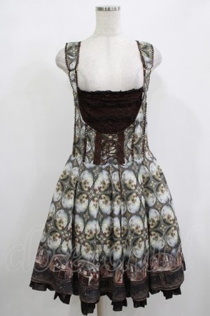 画像: Ozz oneste / 宗教画プリントジャンパースカート  ブラウン H-25-12-11-008-OO-OP-KB-ZH