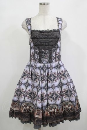 画像: Ozz oneste / 宗教画プリントジャンパースカート  ブルーグレー H-25-12-11-009-OO-OP-KB-ZH