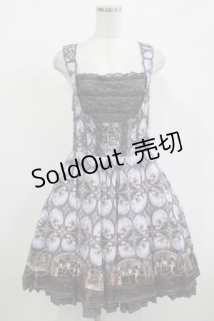 画像: Ozz oneste / 宗教画プリントジャンパースカート  ブルーグレー H-25-12-11-009-OO-OP-KB-ZH