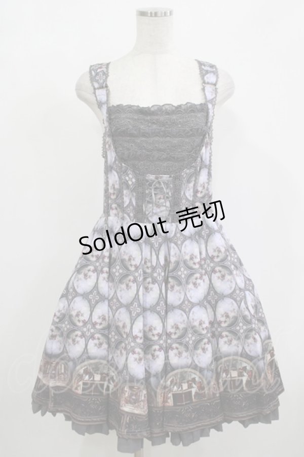 画像1: Ozz oneste / 宗教画プリントジャンパースカート  ブルーグレー H-25-12-11-009-OO-OP-KB-ZH (1)