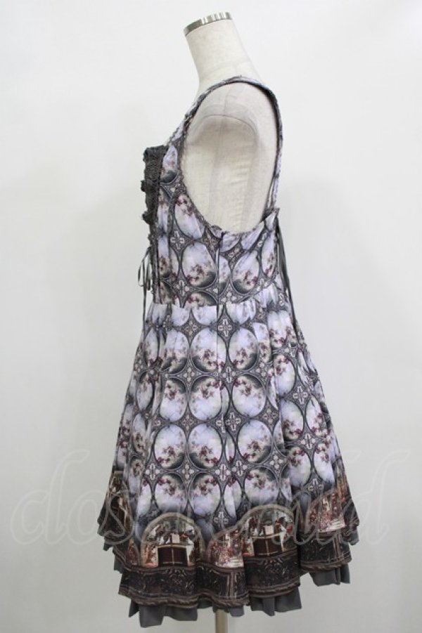 画像2: Ozz oneste / 宗教画プリントジャンパースカート  ブルーグレー H-25-12-11-009-OO-OP-KB-ZH (2)