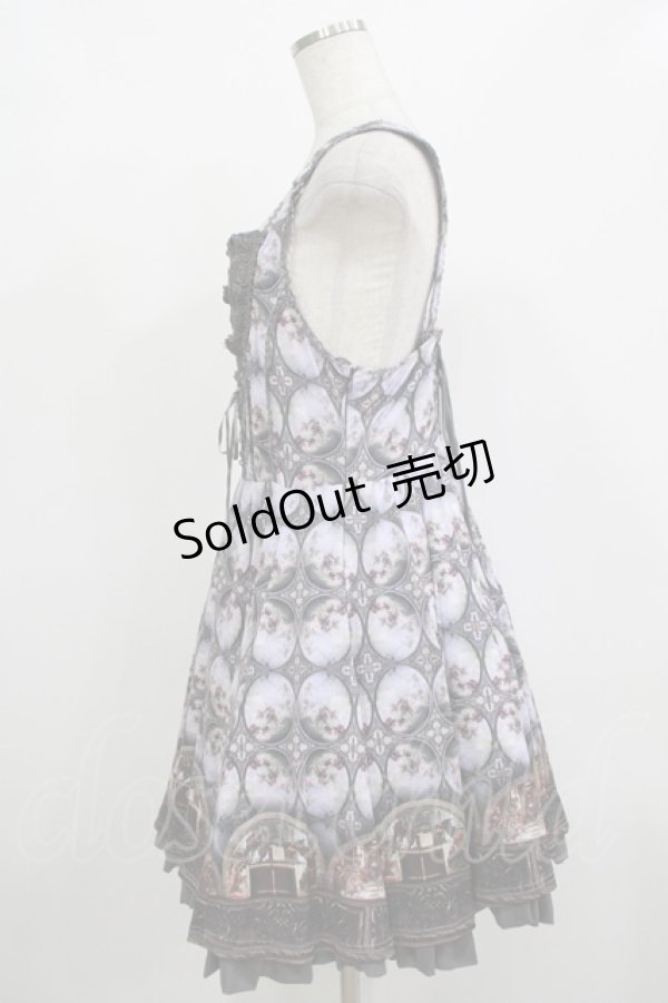 画像2: Ozz oneste / 宗教画プリントジャンパースカート  ブルーグレー H-25-12-11-009-OO-OP-KB-ZH (2)