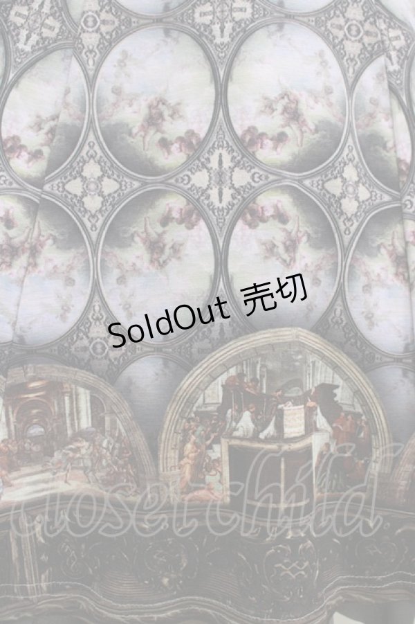 画像4: Ozz oneste / 宗教画プリントジャンパースカート  ブルーグレー H-25-12-11-009-OO-OP-KB-ZH (4)