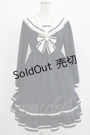 画像: Melody BasKet / フリルセーラーワンピース  ネイビー H-25-12-11-002-LO-OP-KB-ZH