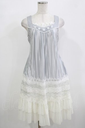 画像: Ozz oneste / 薔薇刺繍シアーストライプワンピース  グレー H-25-12-11-014-OO-OP-KB-ZH