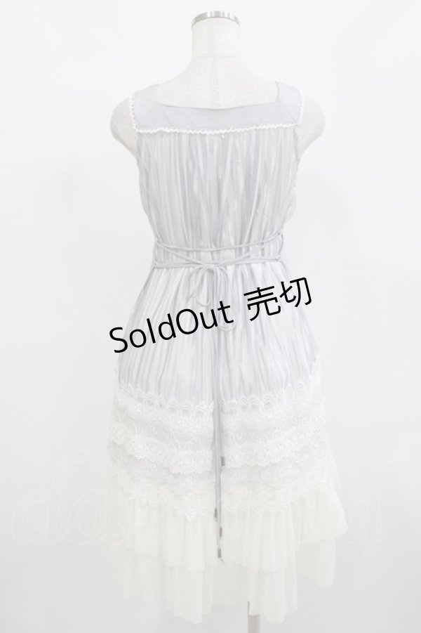 画像3: Ozz oneste / 薔薇刺繍シアーストライプワンピース  グレー H-25-12-11-014-OO-OP-KB-ZT368 (3)