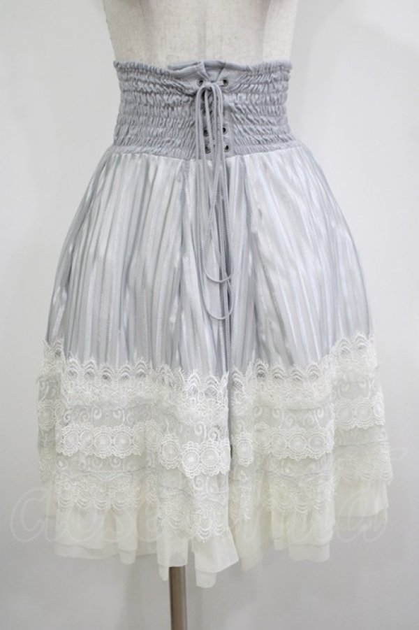 画像1: Ozz oneste / シアーストライプスカート  グレー H-25-12-11-015-OO-SK-KB-ZH (1)