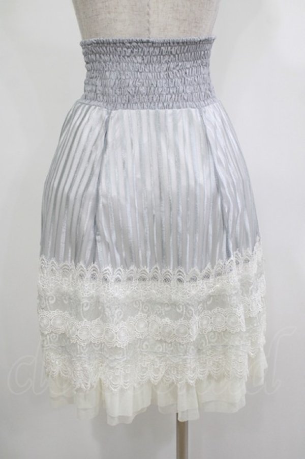 画像3: Ozz oneste / シアーストライプスカート  グレー H-25-12-11-015-OO-SK-KB-ZH (3)