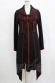 画像1: Ozz oneste / レイヤード風ロングカーディガン  黒×赤 H-25-12-11-016-OO-TO-KB-ZH (1)