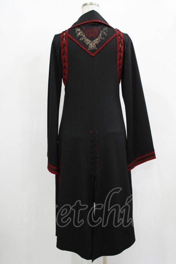 画像3: Ozz oneste / レイヤード風ロングカーディガン  黒×赤 H-25-12-11-016-OO-TO-KB-ZH (3)