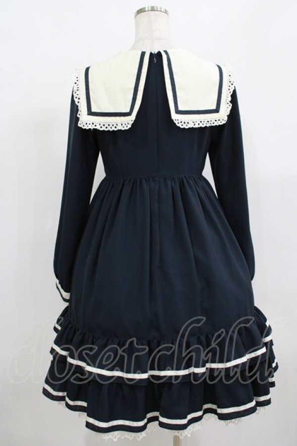 画像3: Melody BasKet / フリルセーラーワンピース  ネイビー H-25-12-11-002-LO-OP-KB-ZH (3)