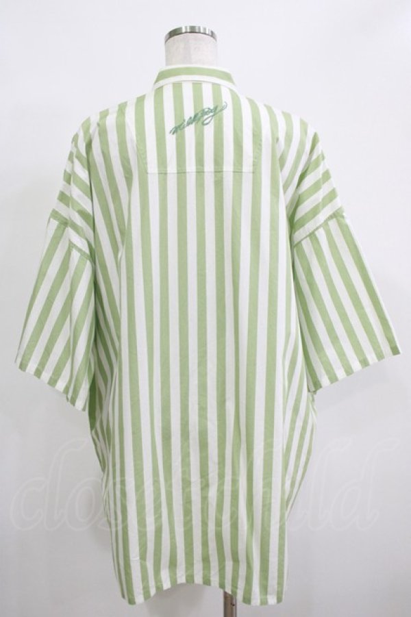 画像3: MILKBOY / STRIPE SHIRT  グリーン H-25-12-11-020-MB-BL-KB-ZH (3)