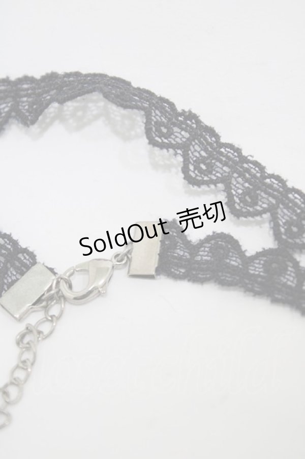 画像3: MILK / クロスチャームレースチョーカー  ブラック H-25-12-12-004-ML-AC-KB-ZH (3)