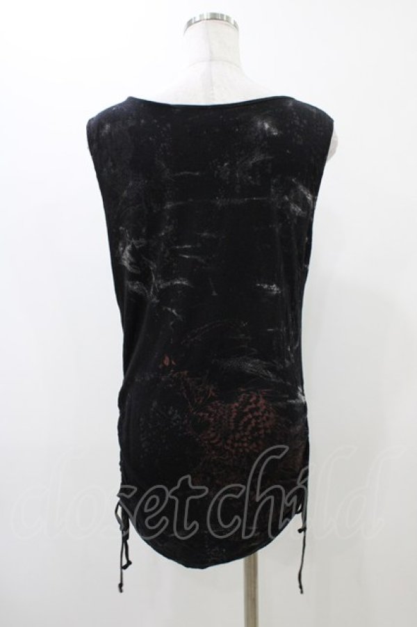 画像2: DARK RED  RUM / サイドギャザータンク  ブラック H-25-12-12-035-HN-TO-KB-ZT019 (2)