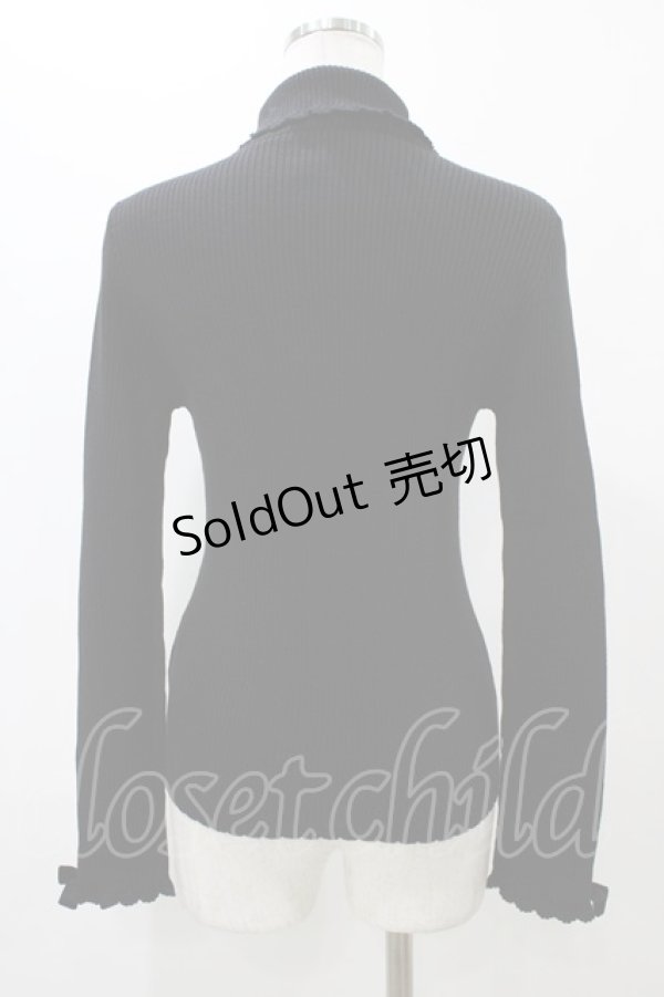 画像2: Emily Temple cute / レースフリルタートルニット  ブラック H-25-12-12-036-ET-TO-KB-ZH (2)