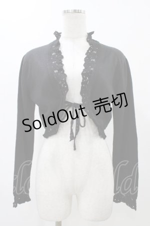 画像: h.naoto Blood / エンブレム刺繍ニットボレロ  ブラック H-25-12-12-037-HN-TO-KB-ZH