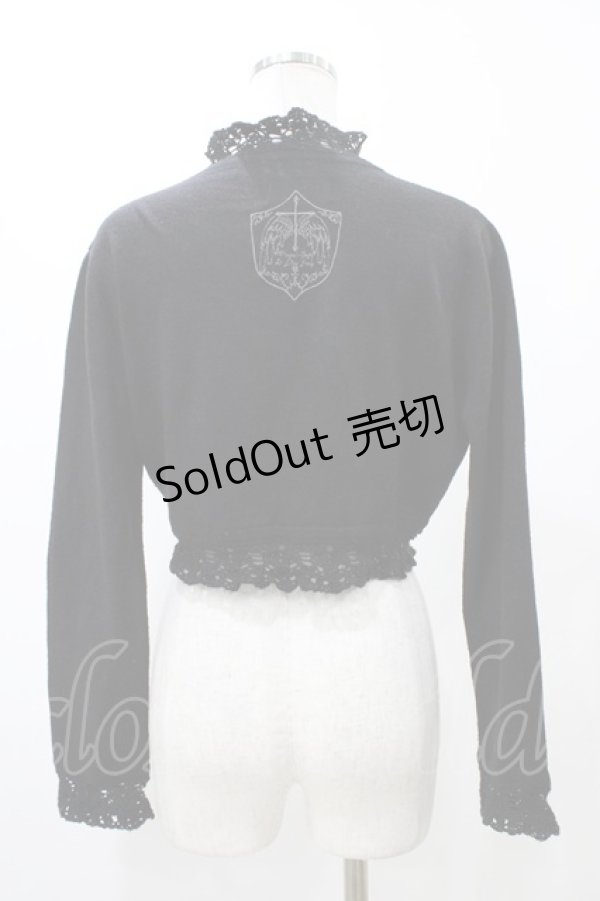画像2: h.naoto Blood / エンブレム刺繍ニットボレロ  ブラック H-25-12-12-037-HN-TO-KB-ZH (2)